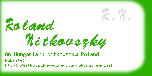 roland nitkovszky business card